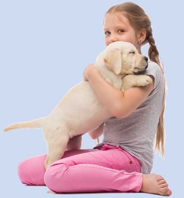 testimonial girl with labrador on right